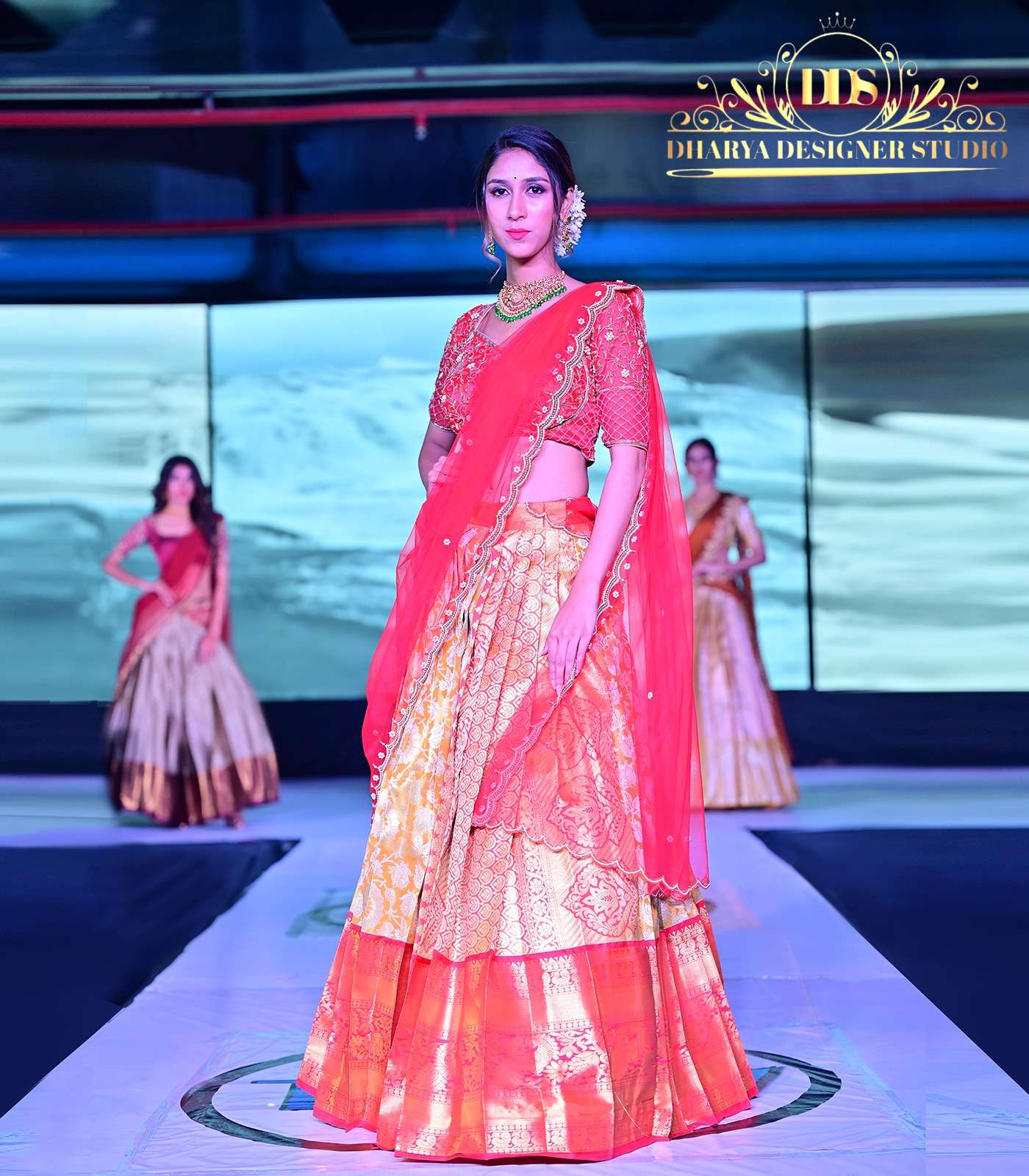 Colorful Designer Half Saree – South India Fashion