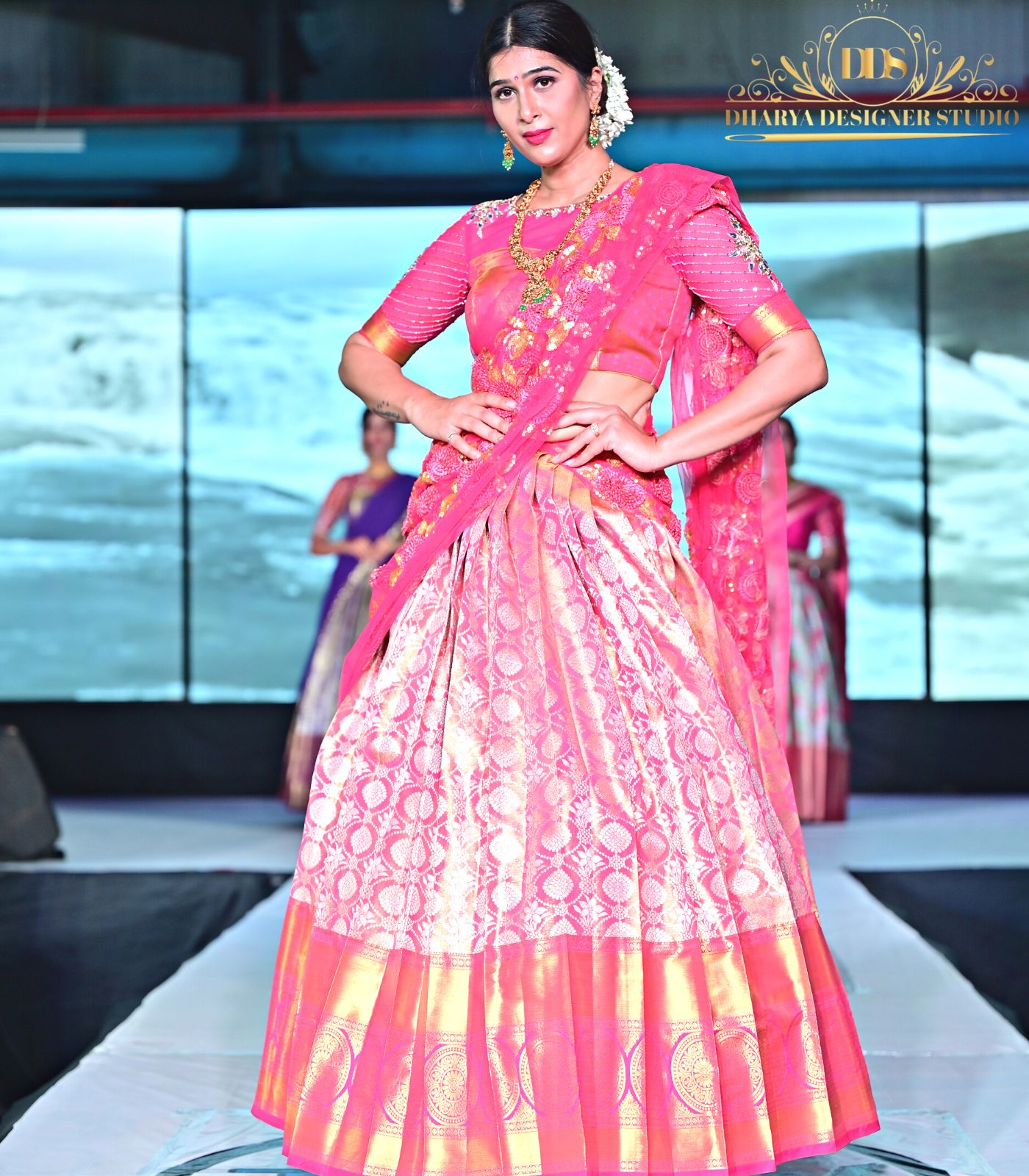 Buy Exclusive Kanjivaram Silk Half Saree Lehenga Choli With Embroidery  Work, Wedding Sangeet Partywear Pure Banarasi Silk Lehenga Choli Online in  India - Etsy